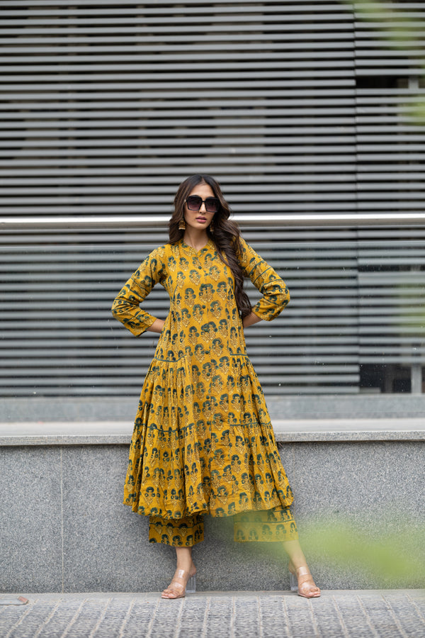 pure modal hand dye kurti with culottes bottom