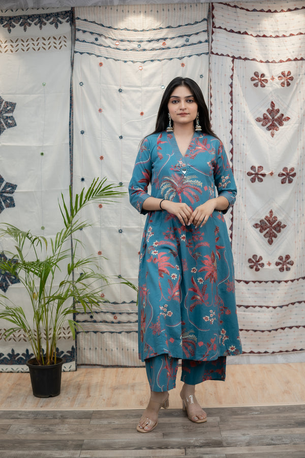 Banarasi Jaal Design in Pure Jaipur Flex Cotton Kurta with culottes