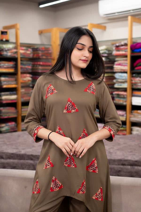 Stylish Patch Kurti with Pant