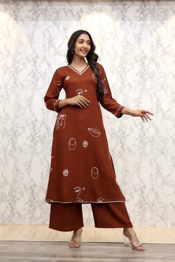 Kurti Plazzo Set